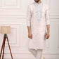 Raivat Ethnic Art Banarasi Silk Thread Work Kurta Pajama In Off White Colour | Swadesiicart