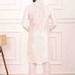 Raivat Ethnic Art Banarasi Silk Thread Work Kurta Pajama In Off White Colour | Swadesiicart