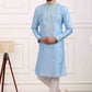 Raivat Ethnic Art Banarasi Silk Thread Work Kurta Pajama In Sky Blue Colour | Swadesiicart