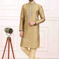 Raivat Ethnic Art Banarasi Silk Thread Work Kurta Pajama In Beige Colour | Swadesiicart