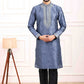 Raivat Ethnic Art Banarasi Silk Thread Work Kurta Pajama In Blue Colour | Swadesiicart