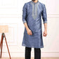 Raivat Ethnic Art Banarasi Silk Thread Work Kurta Pajama In Blue Colour | Swadesiicart