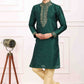 Raivat Ethnic Art Banarasi Silk Thread Work Kurta Pajama In Green Colour | Swadesiicart