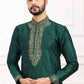 Raivat Ethnic Art Banarasi Silk Thread Work Kurta Pajama In Green Colour | Swadesiicart