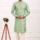 Raivat Ethnic Art Banarasi Silk Thread Work Kurta Pajama In Pista Green Colour | Swadesiicart