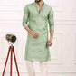 Raivat Ethnic Art Banarasi Silk Thread Work Kurta Pajama In Pista Green Colour | Swadesiicart