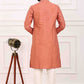 Raivat Ethnic Art Banarasi Silk Thread Work Kurta Pajama In Rust Pink Colour | Swadesiicart