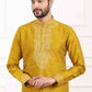Raivat Ethnic Art Banarasi Silk Thread Work Kurta Pajama In Mustard Colour | Swadesiicart