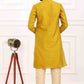 Raivat Ethnic Art Banarasi Silk Thread Work Kurta Pajama In Mustard Colour | Swadesiicart