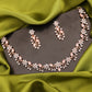 Tehzeeb Creations Brass, Stone, Crystal, Stainless Steel Gold-Polished Pink Jewel Set - Swadesiicart
