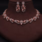 Tehzeeb Creations Brass, Stone, Crystal, Stainless Steel Gold-Polished Pink Jewel Set - Swadesiicart