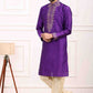 Raivat Ethnic Art Banarasi Silk Thread Work Kurta Pajama In Purple Colour | Swadesiicart