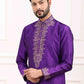 Raivat Ethnic Art Banarasi Silk Thread Work Kurta Pajama In Purple Colour | Swadesiicart