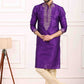 Raivat Ethnic Art Banarasi Silk Thread Work Kurta Pajama In Purple Colour | Swadesiicart