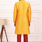 Raivat Ethnic Art Banarasi Silk Thread Work Kurta Pajama In Mustard Colour | Swadesiicart