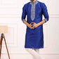 Raivat Ethnic Art Banarasi Silk Thread Work Kurta Pajama In Blue Colour | Swadesiicart