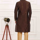 Raivat Ethnic Art Banarasi Silk Thread Work Kurta Pajama In Brown Colour | Swadesiicart