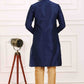 Raivat Ethnic Art Banarasi Silk Thread Work Kurta Pajama In Navy Blue Colour | Swadesiicart