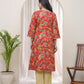 Vaasva Women Red Cotton Angrakha Kurta - Swadesiicart