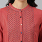 W for Woman Brick Red Embroidered kurta