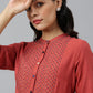 W for Woman Brick Red Embroidered kurta