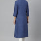 W for Woman Blue Thread Embroidered Rayon kurta