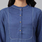 W for Woman Blue Thread Embroidered Rayon kurta