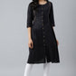 W for Woman Black Bock Pleated Embroidered kurta