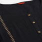 W for Woman Black Bock Pleated Embroidered kurta