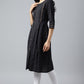 W for Woman Black Bock Pleated Embroidered kurta
