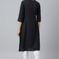 W for Woman Black Bock Pleated Embroidered kurta
