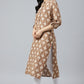 W for Woman Brown Printed Button Down kurta