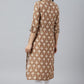 W for Woman Brown Printed Button Down kurta