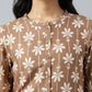 W for Woman Brown Printed Button Down kurta