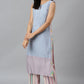 W for Woman Blue Sleeveless Rayon Flax kurta