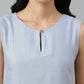 W for Woman Blue Sleeveless Rayon Flax kurta