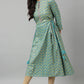 W for Woman Blue Gathered kurta With Bead Work