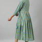 W for Woman Blue Gathered kurta With Bead Work