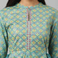 W for Woman Blue Gathered kurta With Bead Work