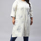 W for Woman Plus Size Ecru And Blue Button Down kurta
