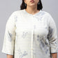 W for Woman Plus Size Ecru And Blue Button Down kurta