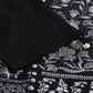 W for Woman Black Floral Side Pleated kurta In Round Neck