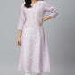 W for Woman Purple Floral Printed Half Placket kurta