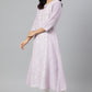W for Woman Purple Floral Printed Half Placket kurta