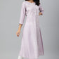 W for Woman Purple Floral Printed Half Placket kurta