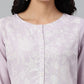 W for Woman Purple Floral Printed Half Placket kurta
