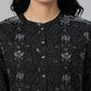 W for Woman Black Floral Print kurta With Shoulder Panels