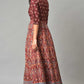 W for Woman Brown Printed And Embroidered Panelled Festive Plus Size Dress
