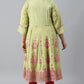 W for Woman Green Floral Printed And Embellished Festive Plus Size kurta