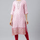 W for Woman Cameo Pink Floral Printed And Embroidered kurta